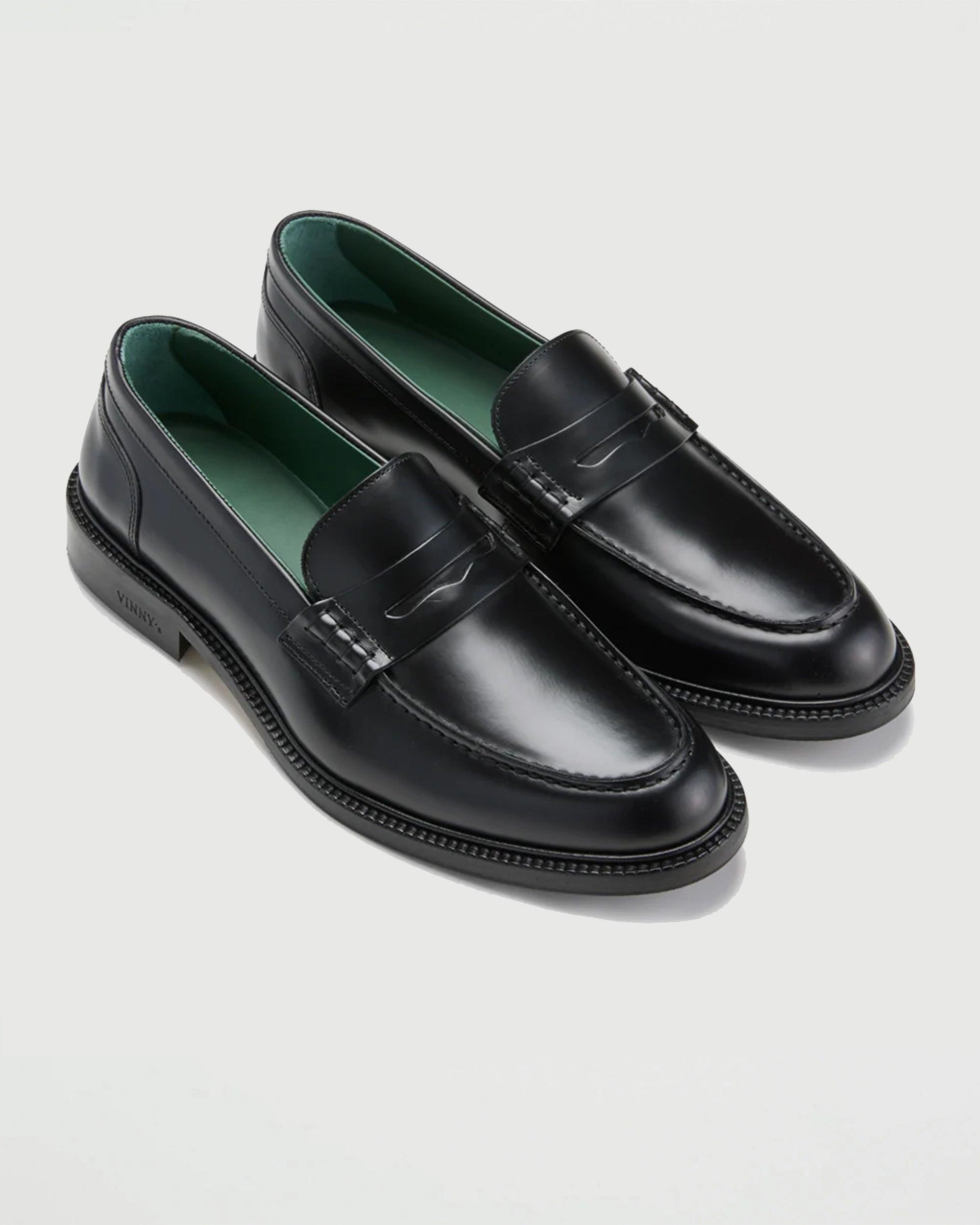 VINNY's Townee Penny Loafer Black Shoes Leather Unisex