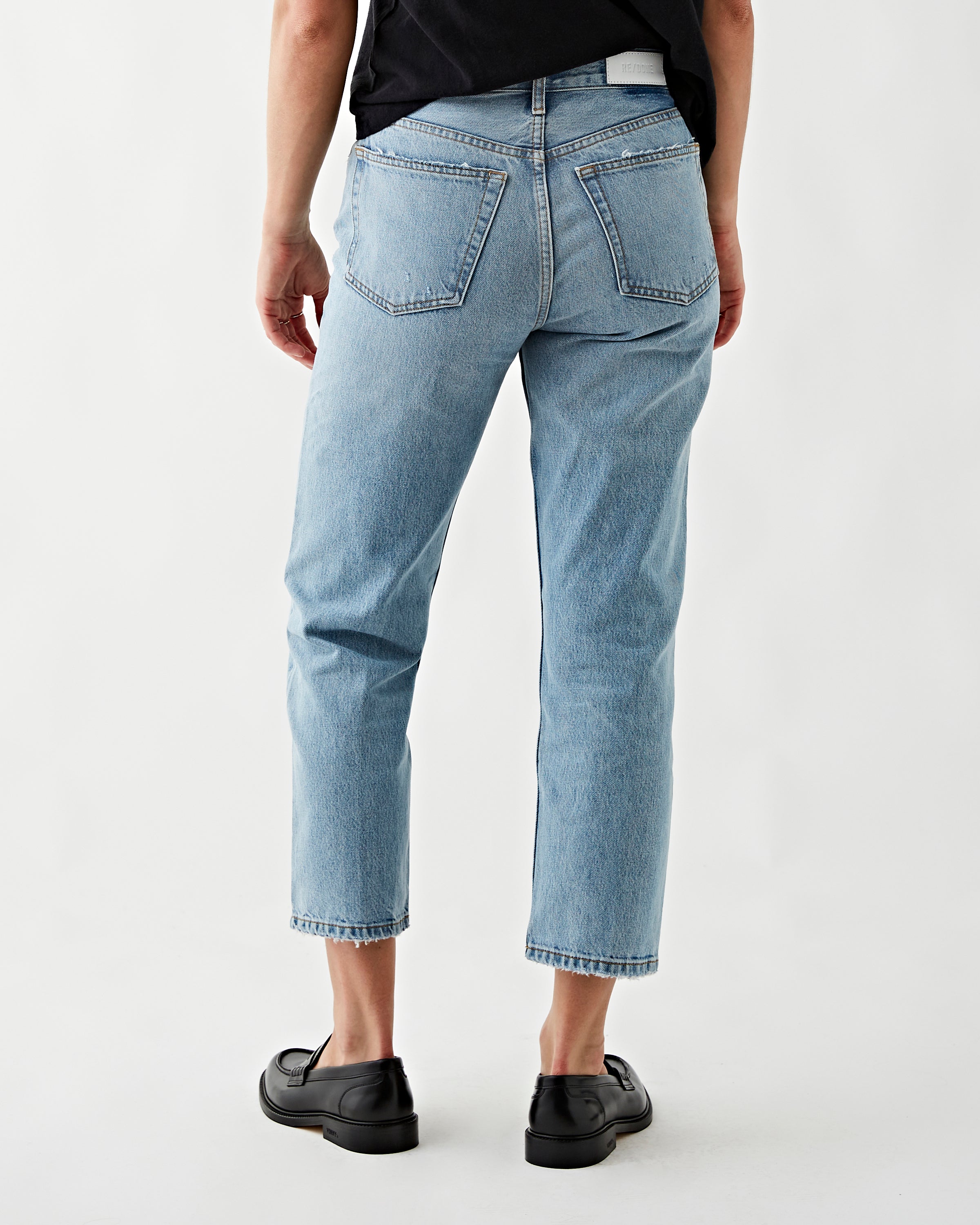 RE/DONE 70's Stove Pipe Ripped Tide Denim Women
