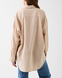 Denimist Button Front Shirt Beige Cotton/Linen Shirt L/S Women