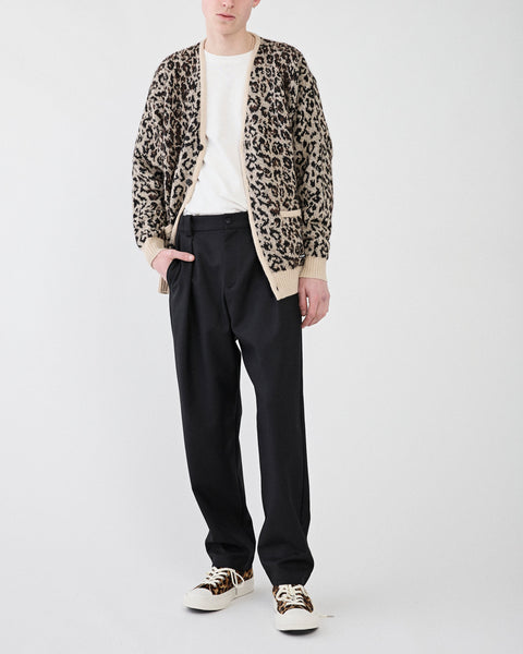 Wacko Maria – Leopard Mohair Cardigan Ivory – Tenue de Nîmes