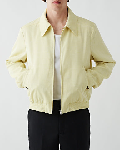 SECOND/LAYER – Eisenhower Pinstriped Woven Jacket Yellow