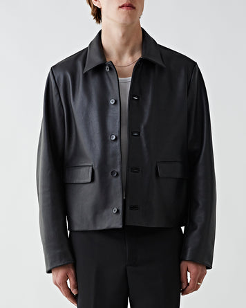 SECOND/LAYER Mad Dog Leather Jacket Black Calf JKT Short Men