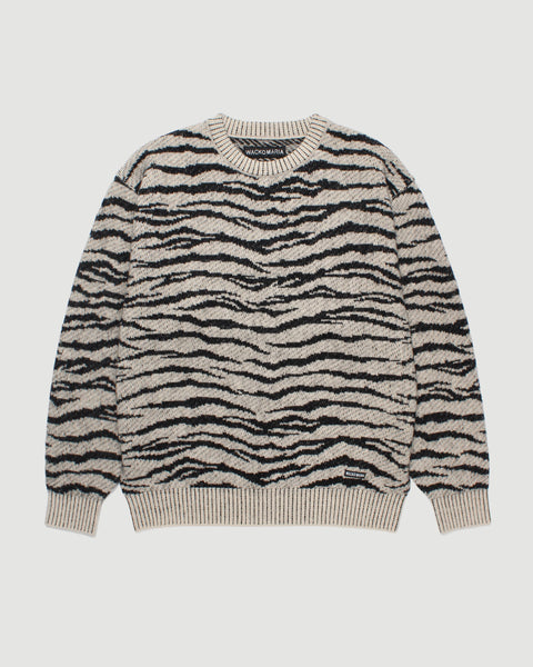 Wacko Maria – Tiger Mohair Crew Neck Sweater Ivory – Tenue de Nîmes