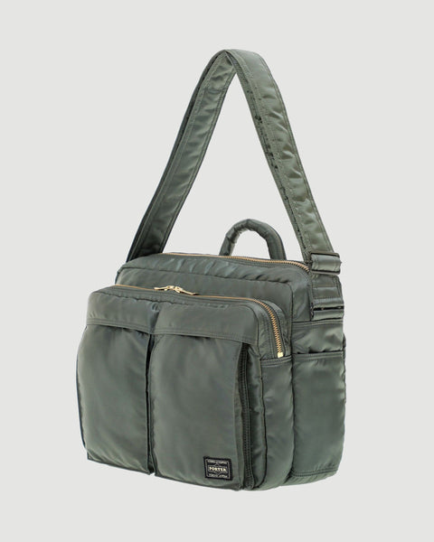 Porter Yoshida – Tanker CS Shoulder Bag Sage Green – Tenue