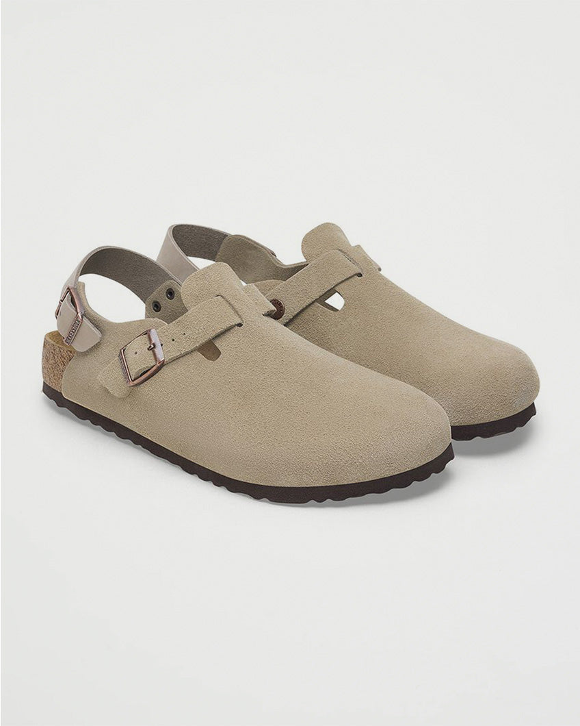 Birkenstock Tokio II Suede Taupe Shoes Leather Unisex