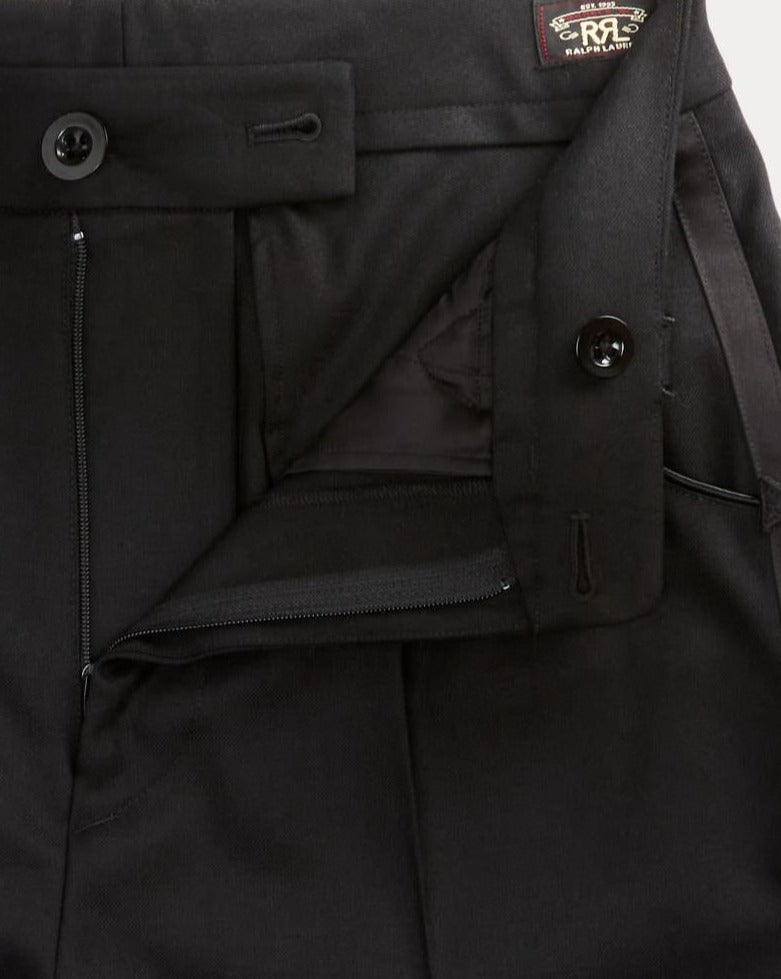 RRL Tuxedo Pant Full Length Flat Front Black Pants Women