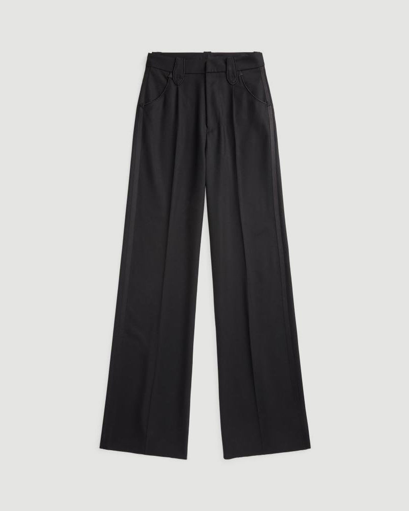 RRL Tuxedo Pant Full Length Flat Front Black Pants Women