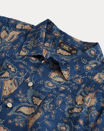 RRL Long Sleeve Blouse Faded Blue/Rose Shirt L/S Women