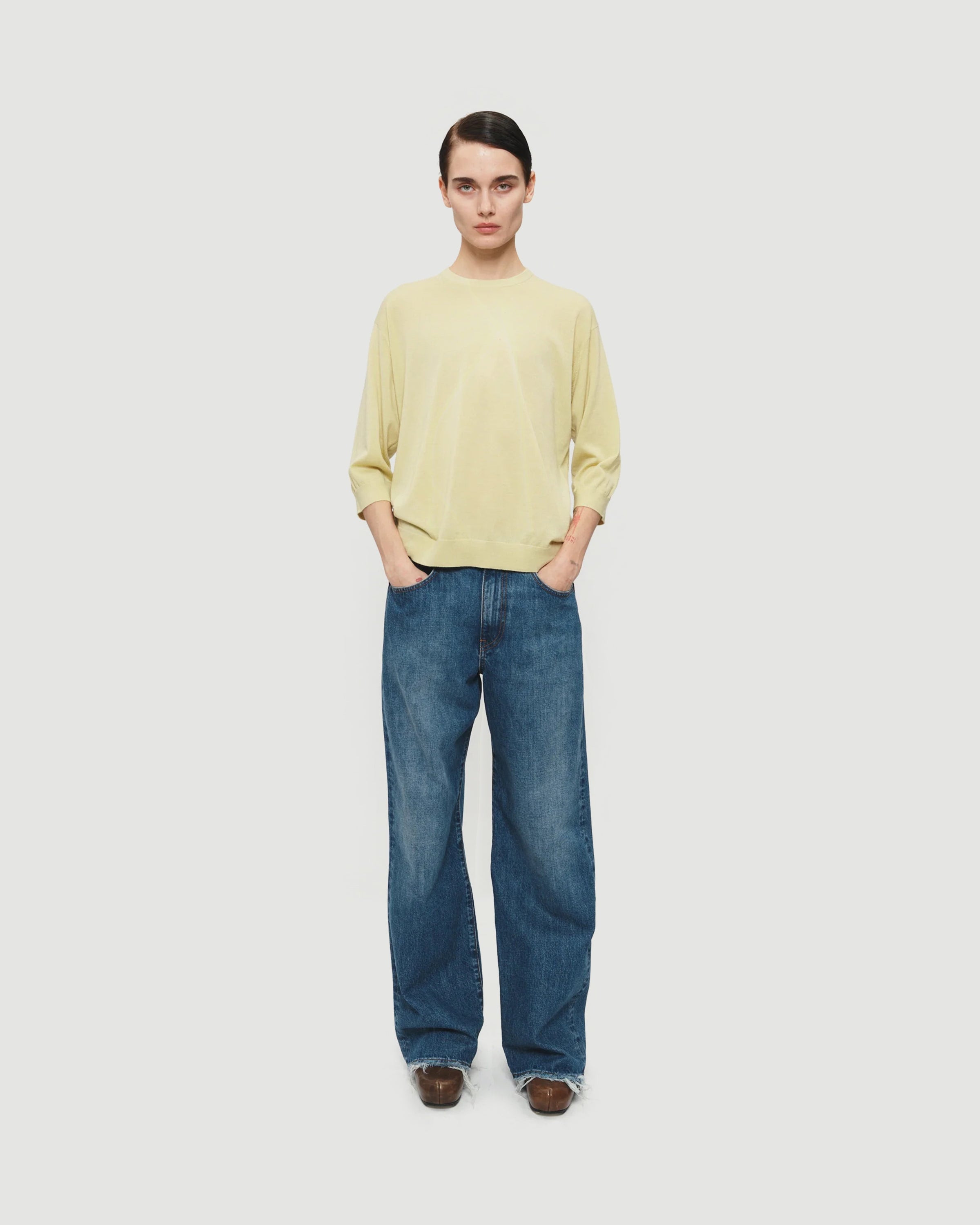 6397 Wide Jean Aqua Blue Denim Women