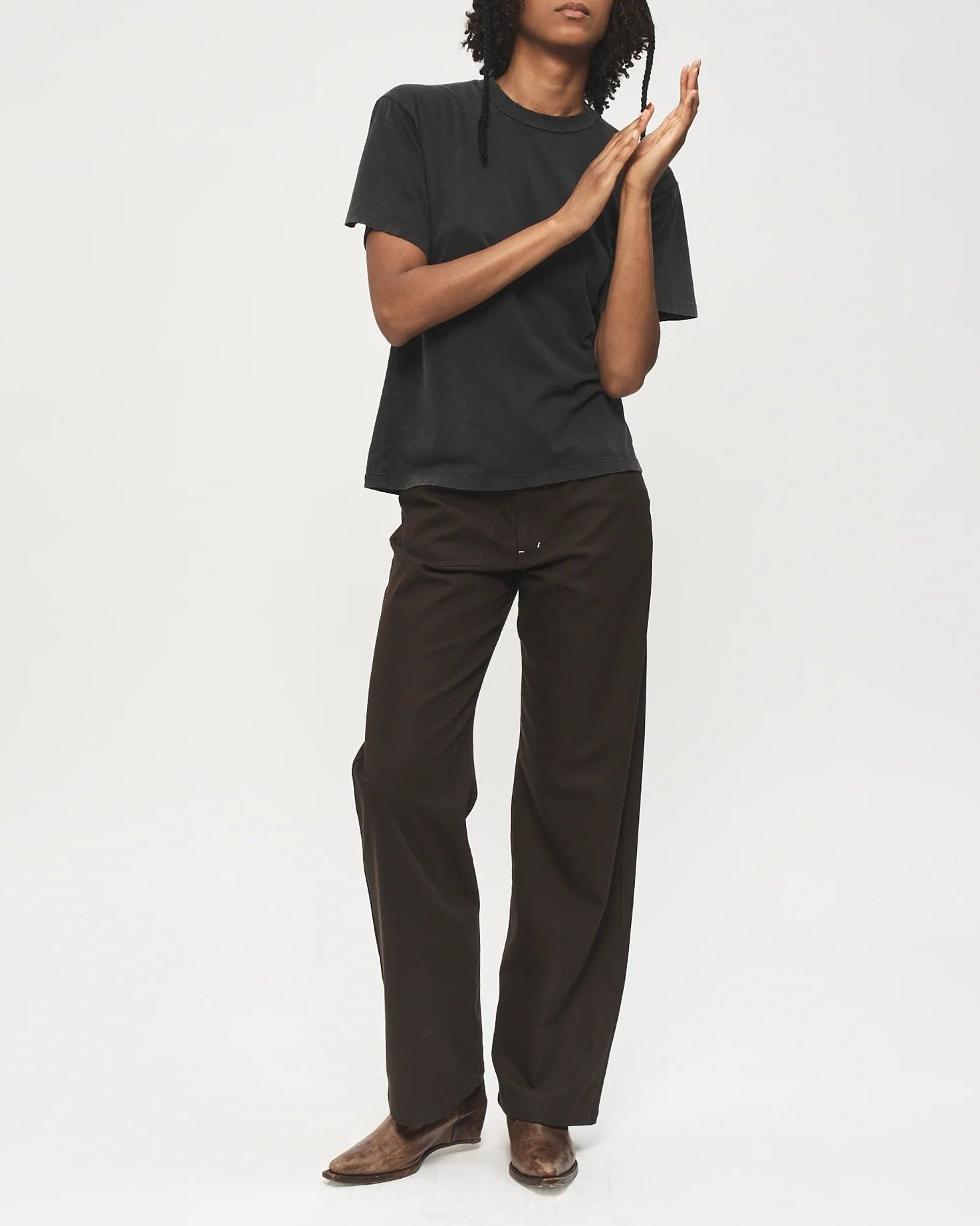 6397 Boy Tee Faded Black T-shirt S/S Women