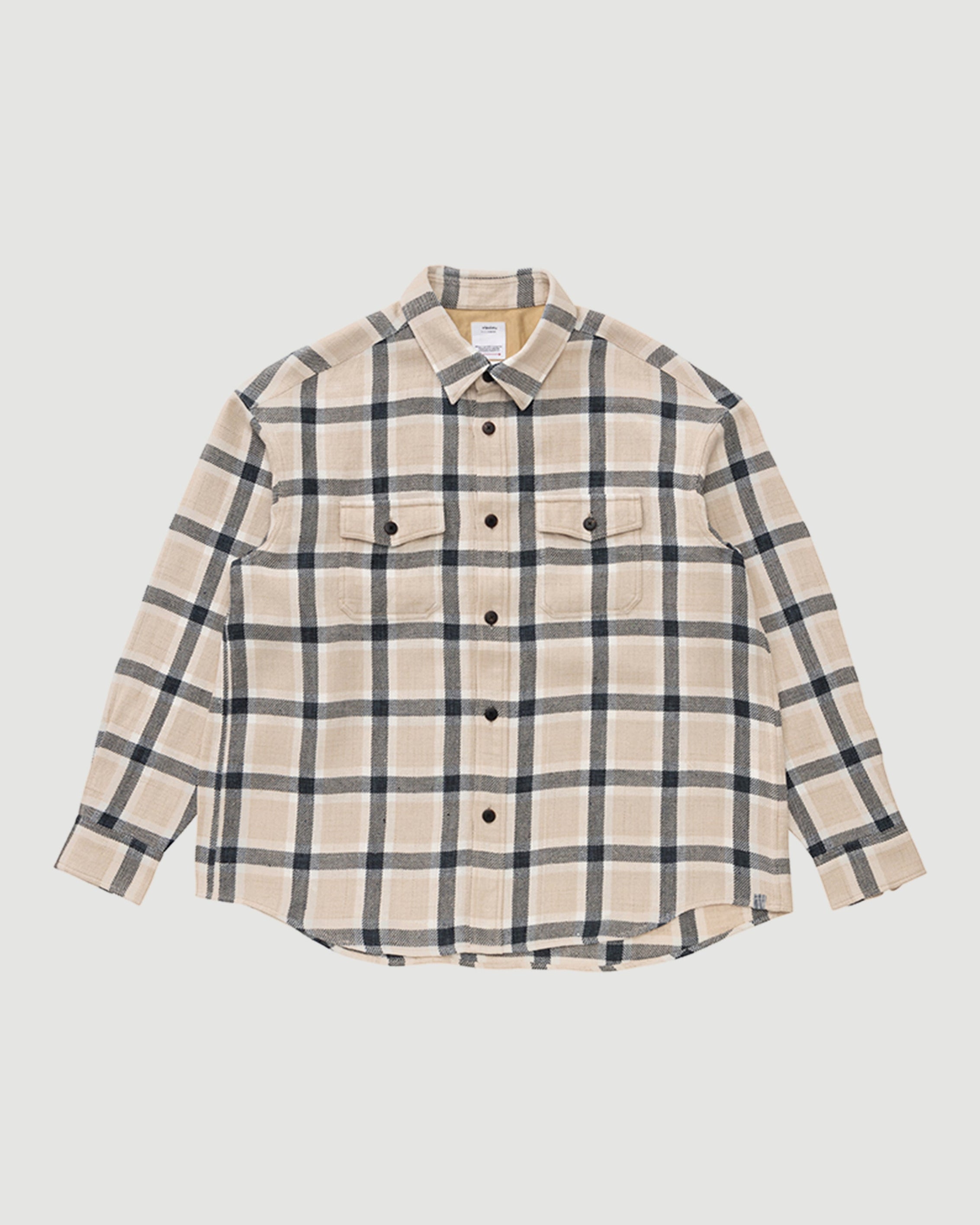 Visvim Lumber Check Beige Shirt L/S Men