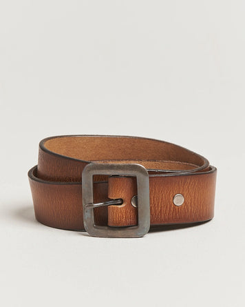 RRL New Burling Belt Tumbled Leather Mid Brown Belts Men