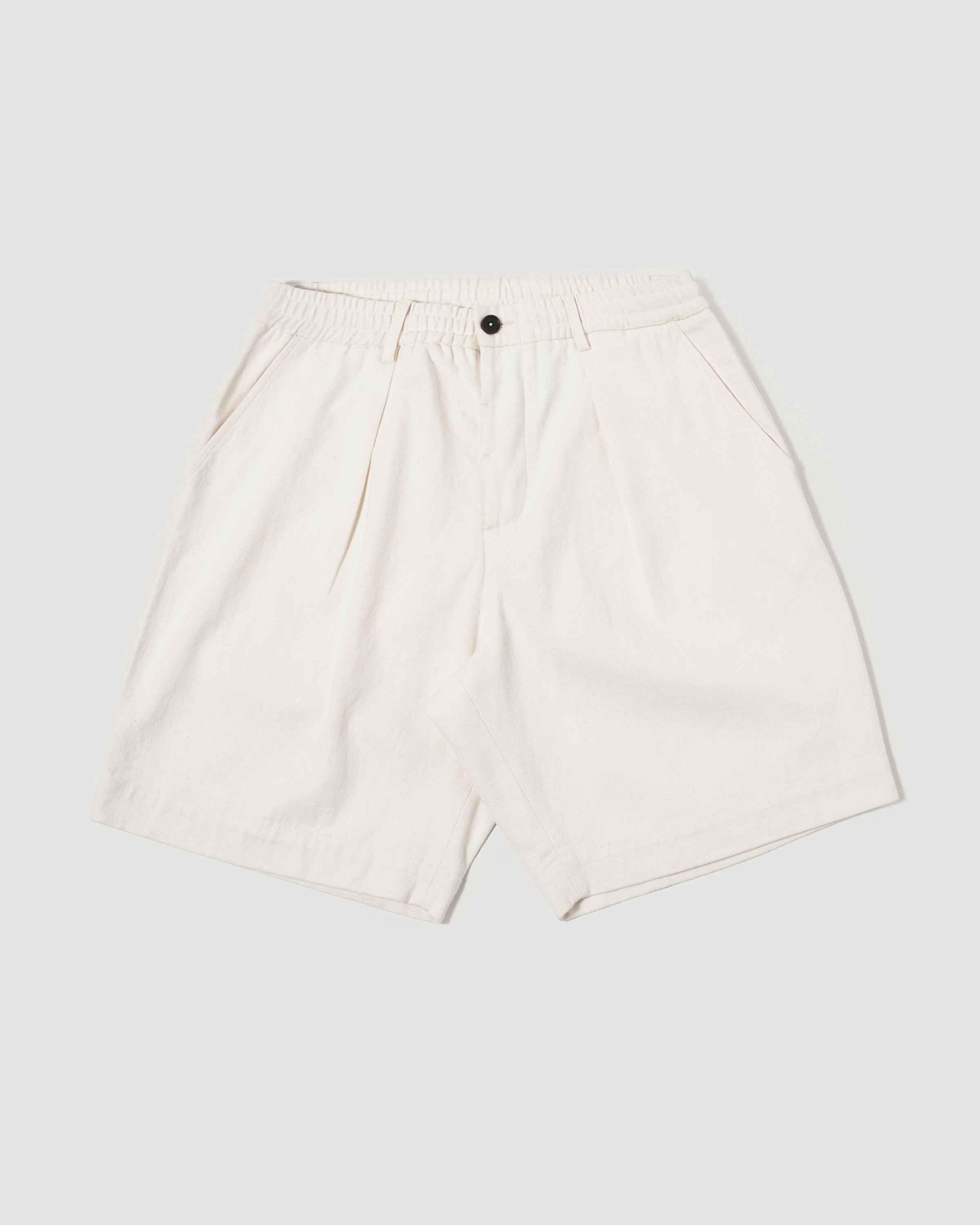 Universal Works Pleated Track Short Ecru Shorts Men