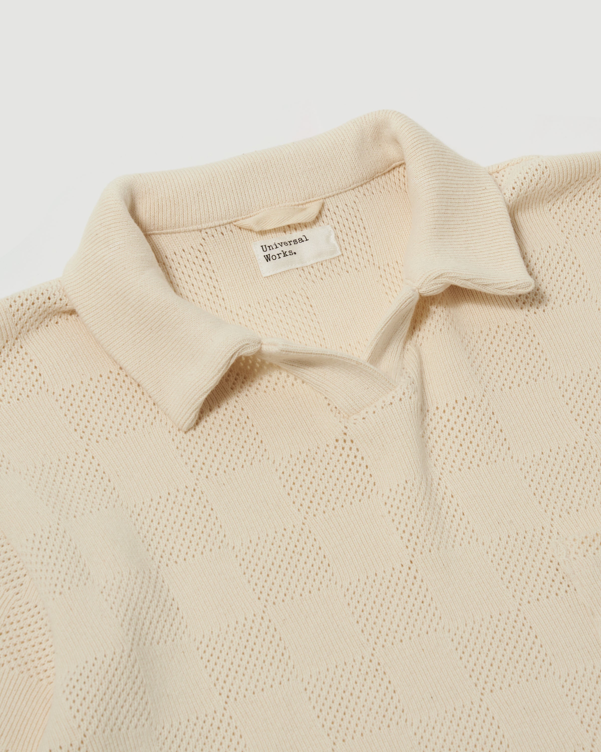 Universal Works Vacation Polo Ecru T-shirt S/S Men