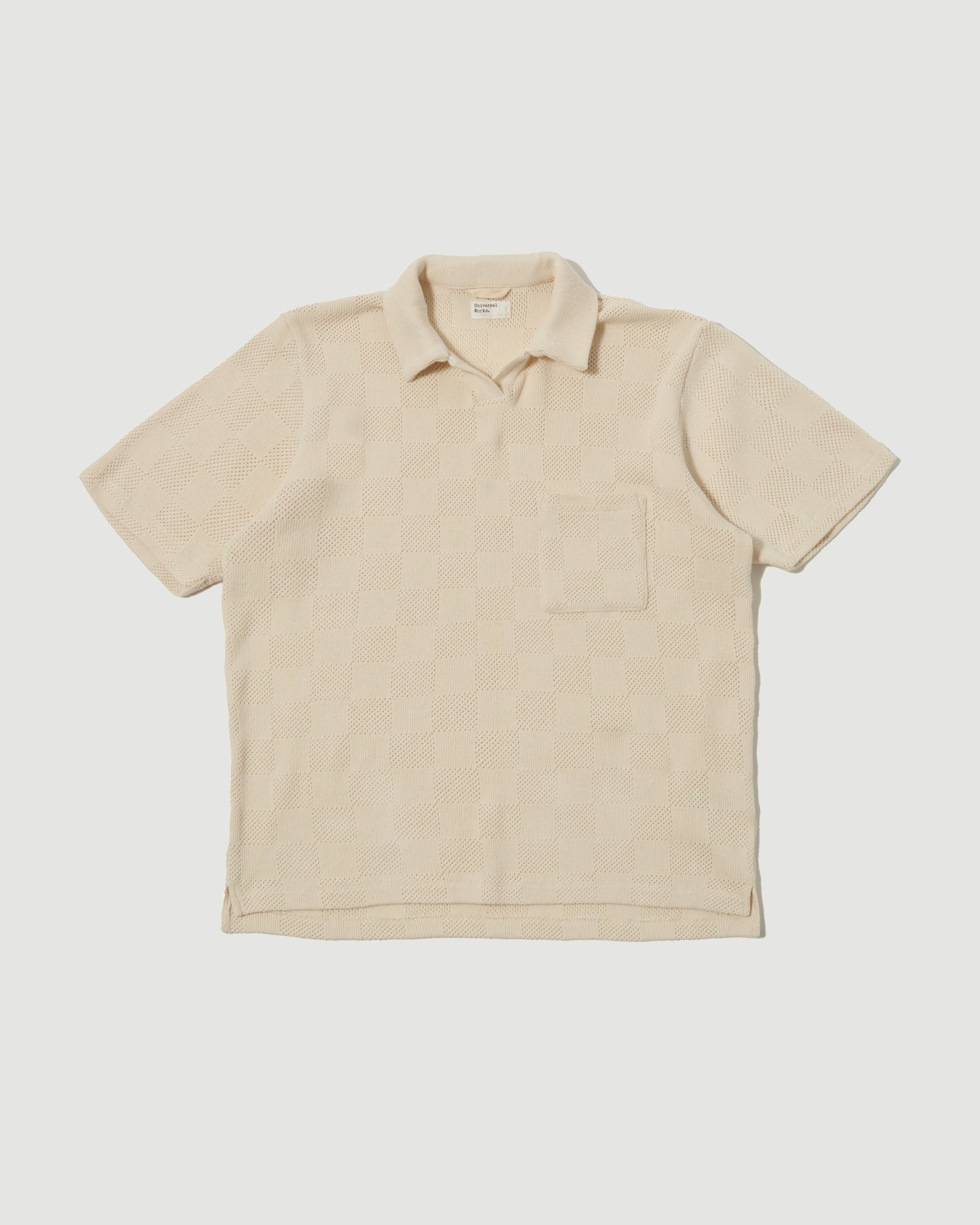 Universal Works Vacation Polo Ecru T-shirt S/S Men