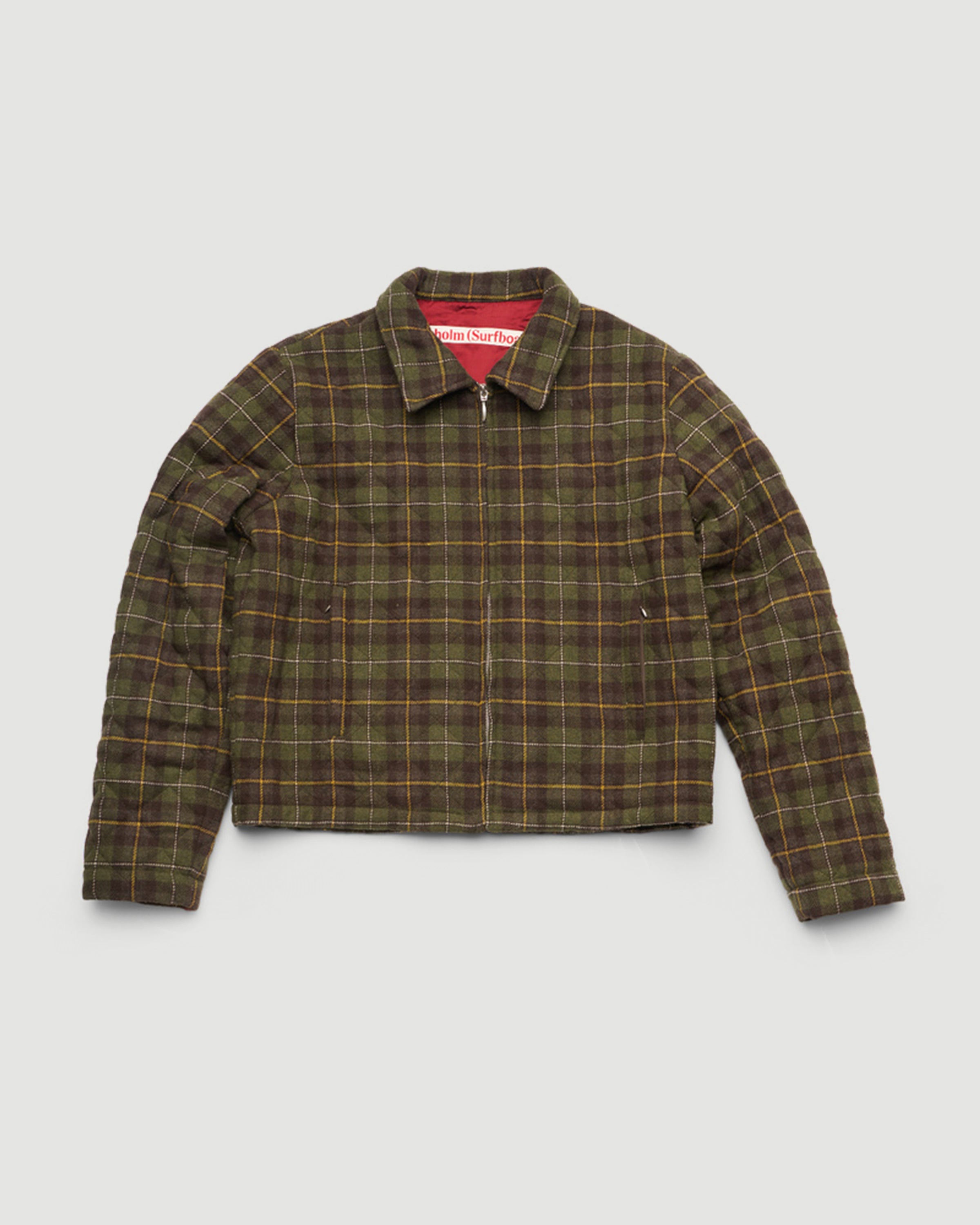 Stockholm Surfboard Club Phil Jacket Green Check JKT Short Men