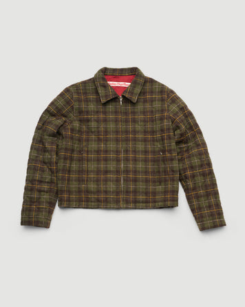 Stockholm Surfboard Club Phil Jacket Green Check JKT Short Men