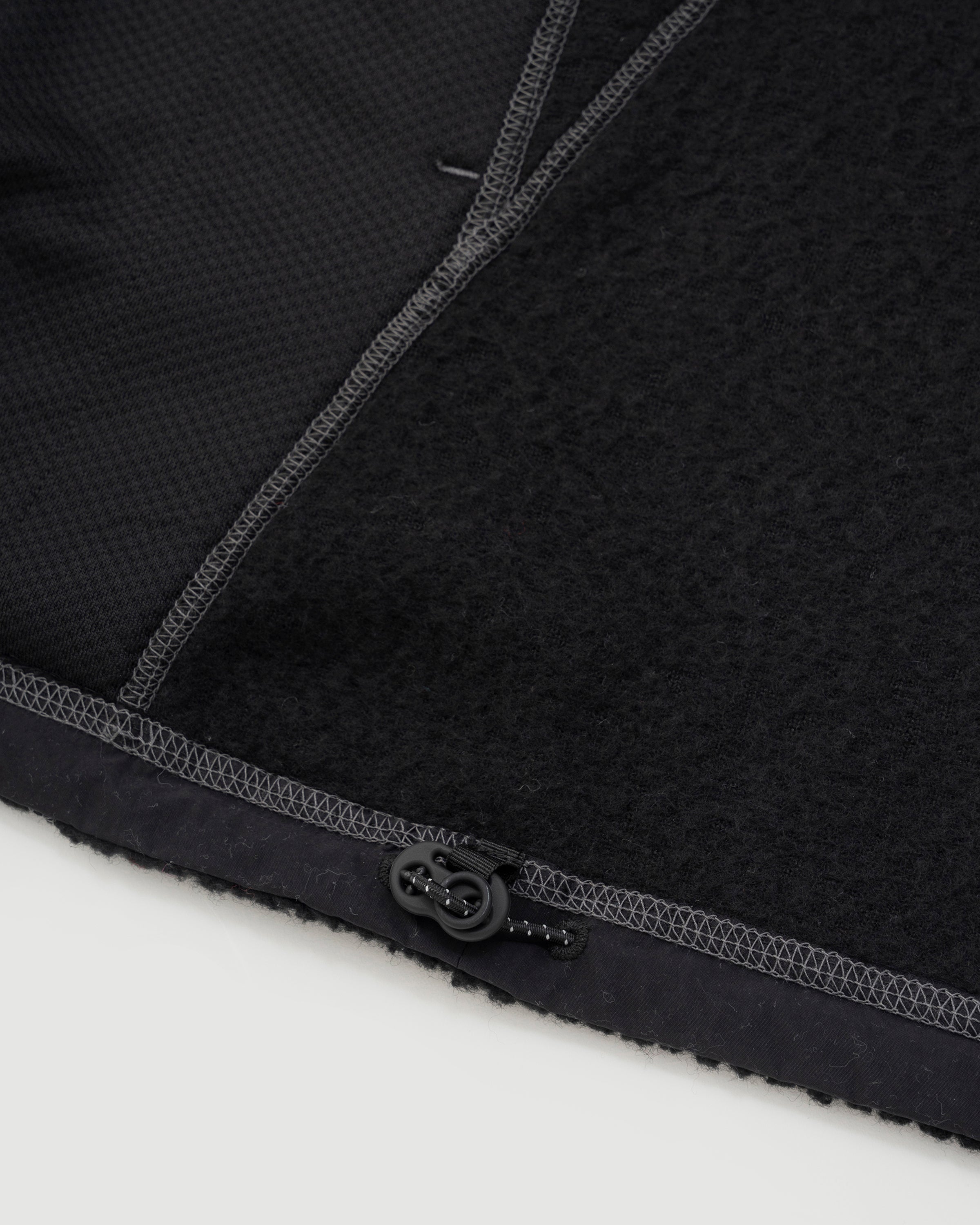 and wander Re Wool JQ Stand Zip Black Knitwear Men