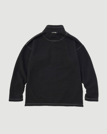 and wander Re Wool JQ Stand Zip Black Knitwear Men