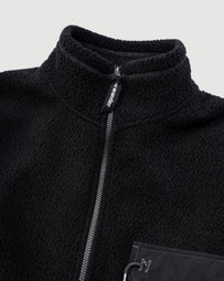and wander Re Wool JQ Stand Zip Black Knitwear Men
