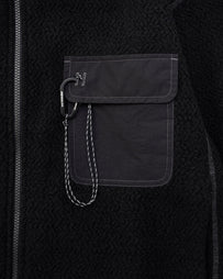 and wander Re Wool JQ Stand Zip Black Knitwear Men