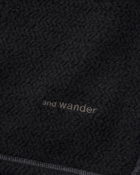 and wander Re Wool JQ Stand Zip Black Knitwear Men
