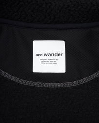 and wander Re Wool JQ Stand Zip Black Knitwear Men
