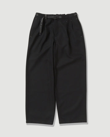 and wander REWOOL Tweed Wide Pants Black Pants Men