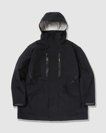 and wander Rain Proof Coat Black JKT Long Men