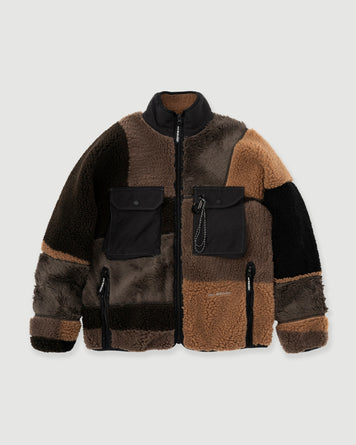 and wander Mix Boa Jacket Brown JKT Short Men