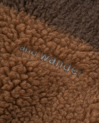 and wander Mix Boa Jacket Brown JKT Short Men