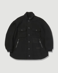 and wander Wool Shaggy Jacket Long Black JKT Long Men