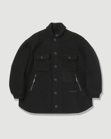and wander Wool Shaggy Jacket Long Black JKT Long Men