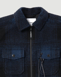 and wander Wool Shaggy Zip Jacket Black JKT Short Men