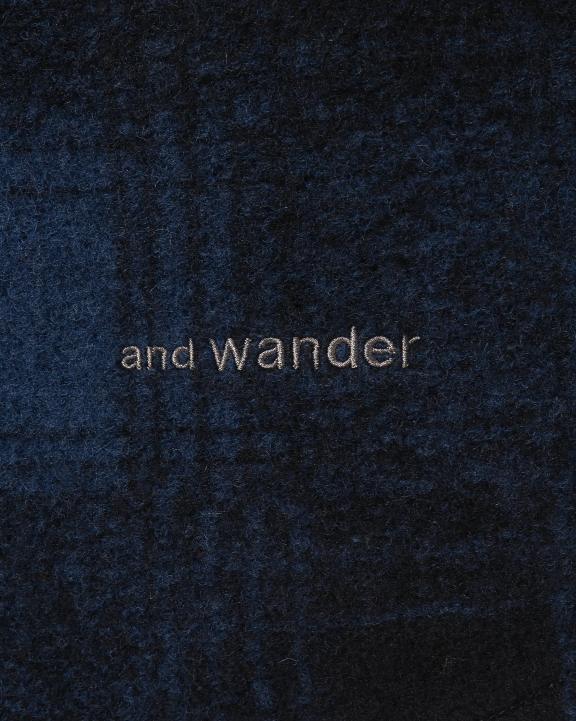 and wander Wool Shaggy Zip Jacket Black JKT Short Men