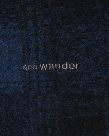 and wander Wool Shaggy Zip Jacket Black JKT Short Men