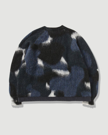 and wander Mix colour Shaggy Knit Sweater Black Mix Knitwear Men