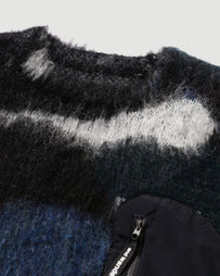 and wander Mix colour Shaggy Knit Sweater Black Mix Knitwear Men