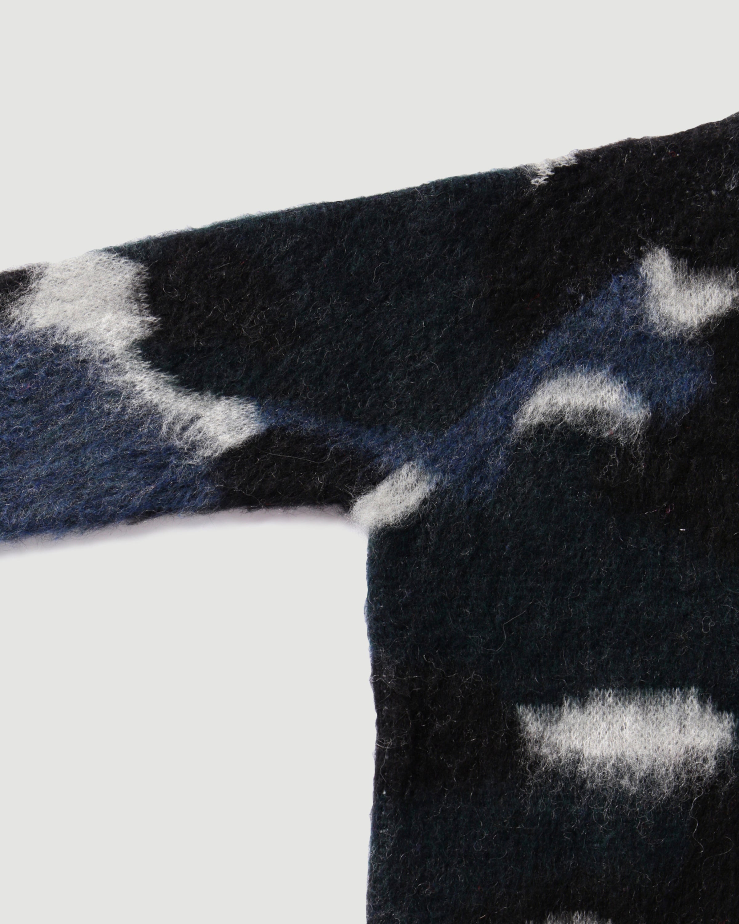 and wander Mix colour Shaggy Knit Sweater Black Mix Knitwear Men