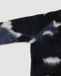 and wander Mix colour Shaggy Knit Sweater Black Mix Knitwear Men