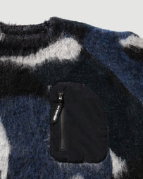 and wander Mix colour Shaggy Knit Sweater Black Mix Knitwear Men