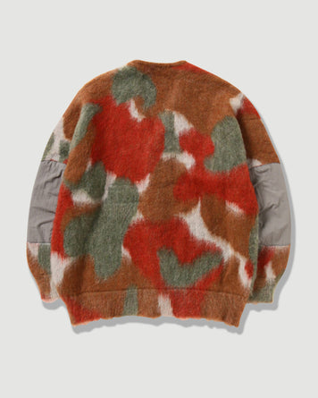 and wander Mix colour Shaggy Knit Cardigan Brown Mix Knitwear Men