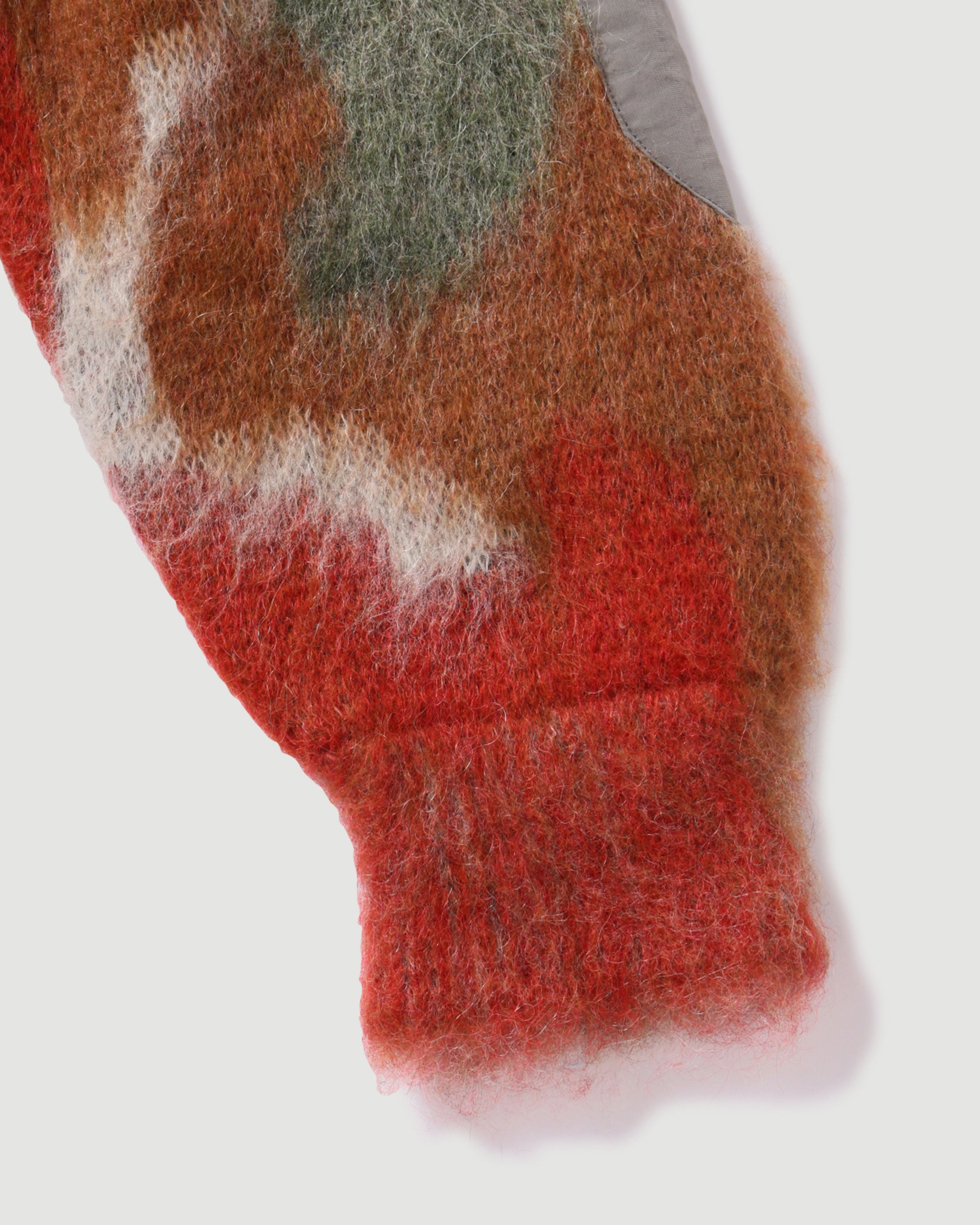and wander Mix colour Shaggy Knit Cardigan Brown Mix Knitwear Men
