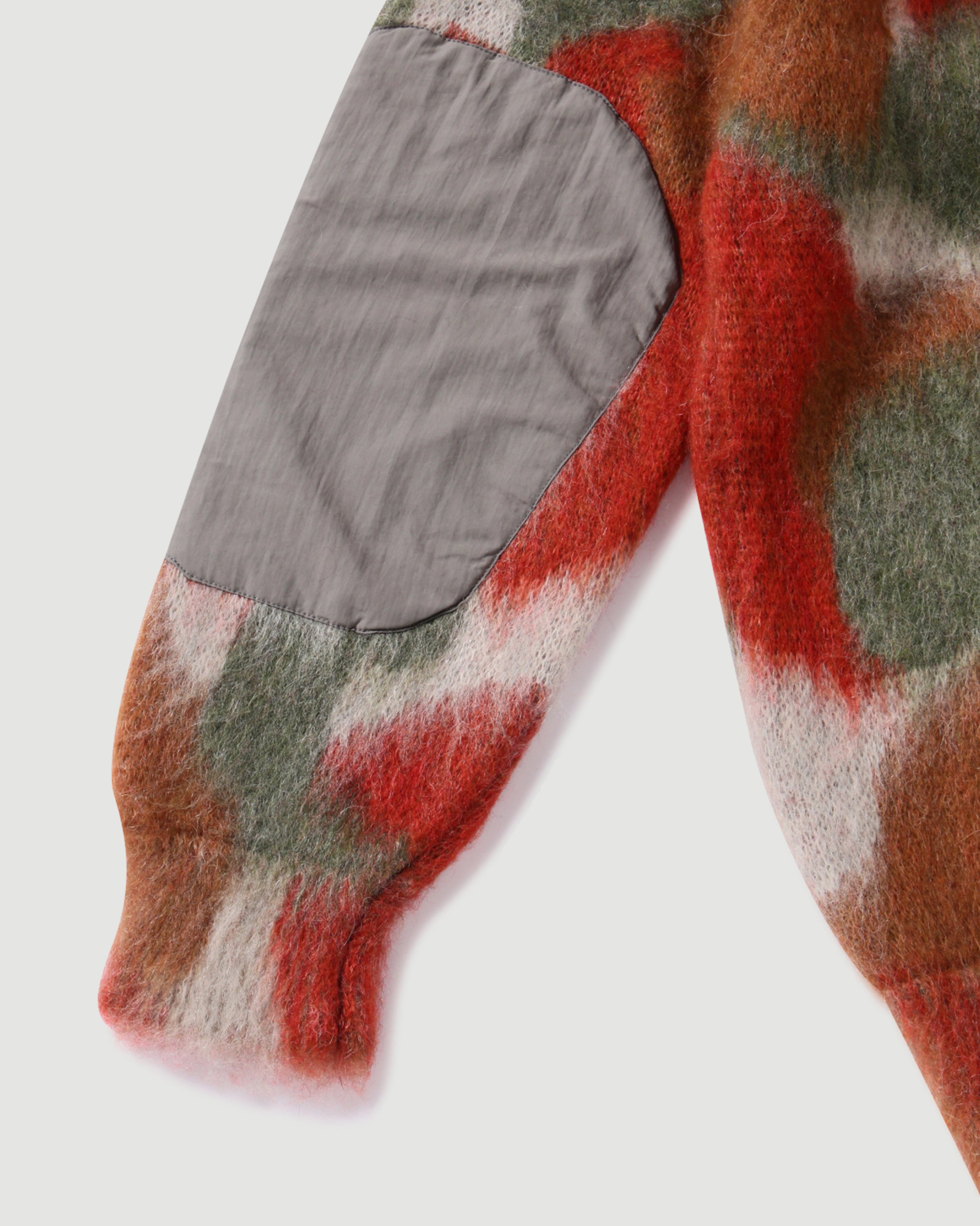 and wander Mix colour Shaggy Knit Cardigan Brown Mix Knitwear Men