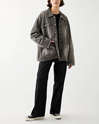 6397 Chore Coat Washed Grey JKT Short Women