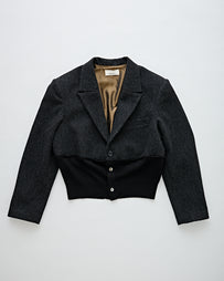6397 Rib Blazer Jacket Charcoal JKT Long Women