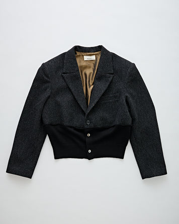6397 Rib Blazer Jacket Charcoal JKT Long Women