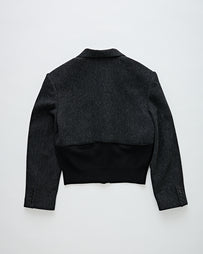 6397 Rib Blazer Jacket Charcoal JKT Long Women