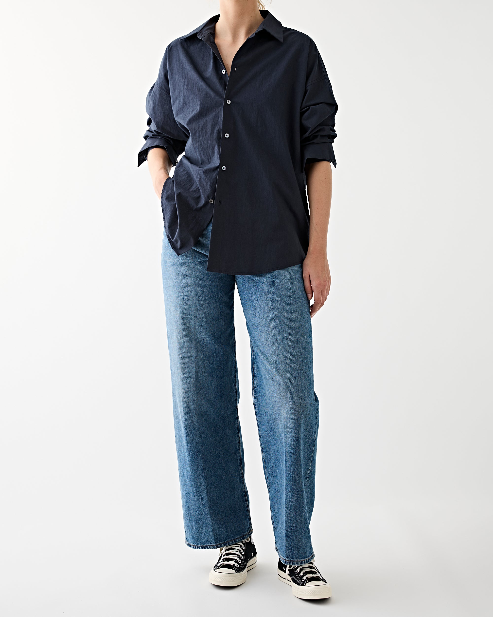 6397 Clean Uniform Shirt Navy Blouse Women