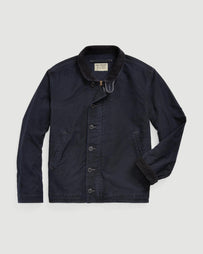 RRL Bower Deck Lined Bomber Navy JKT Short Men